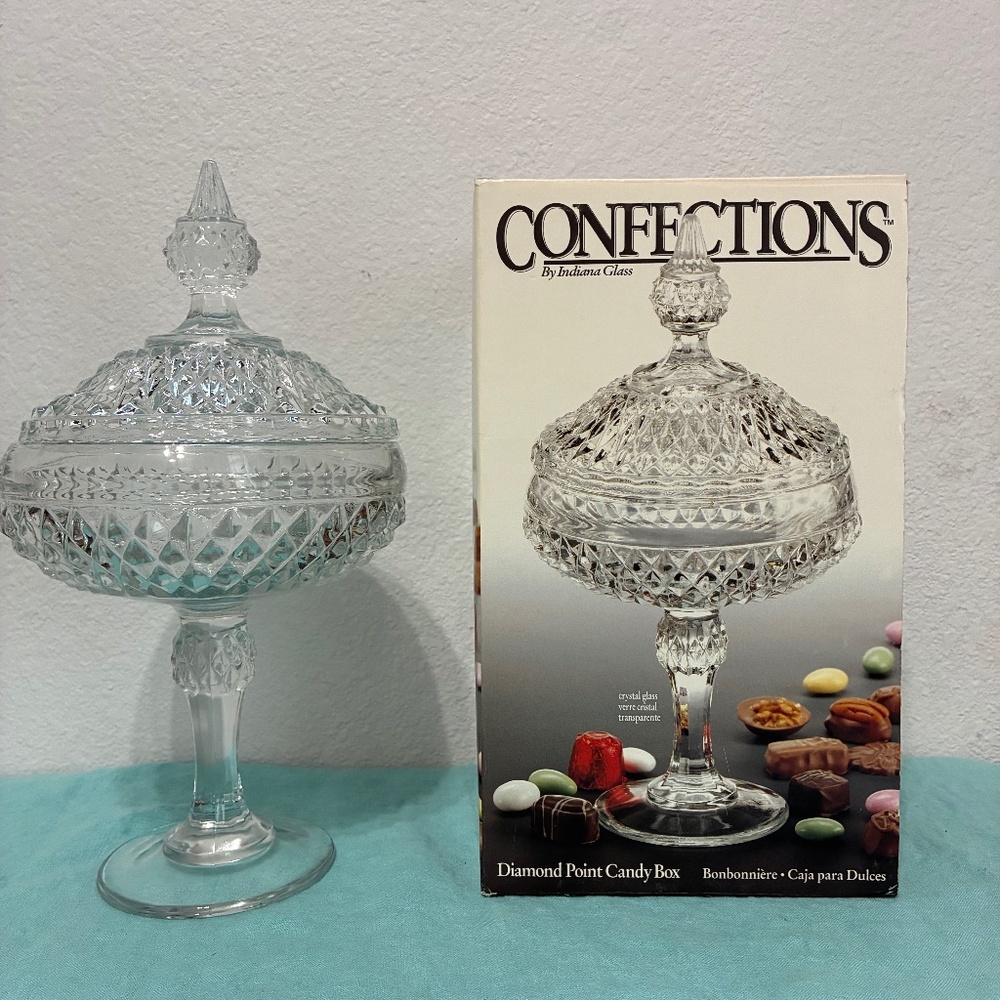 Indiana Glass Diamond Point Candy Dish